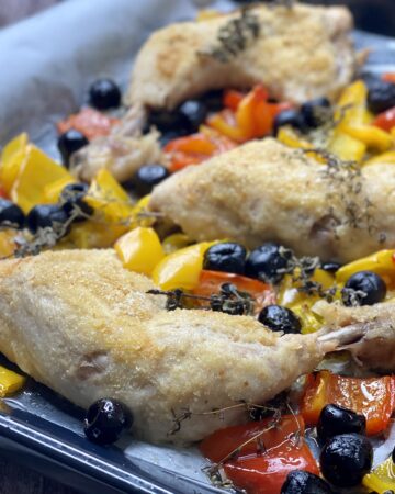 pollo al forno con peperoni