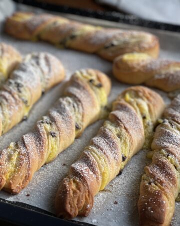 Nastrine sfogliate con crema pasticcera