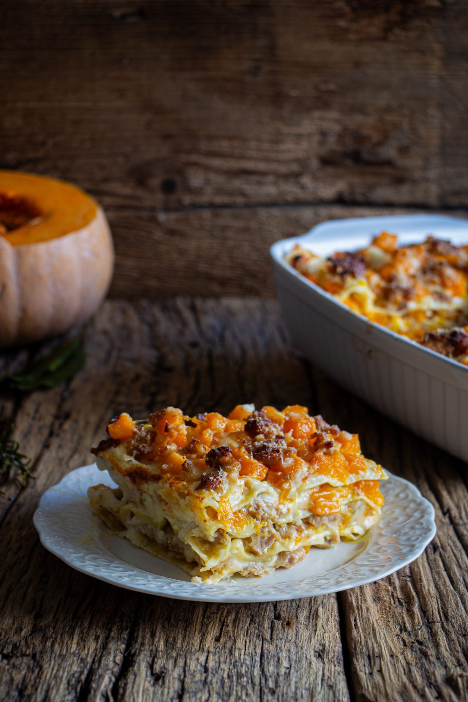 Lasagne zucca e salsiccia