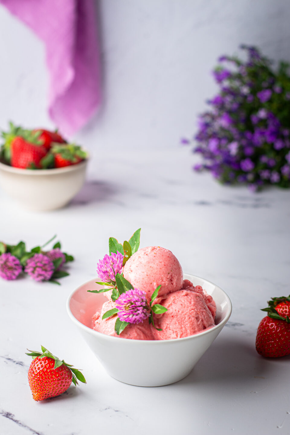 sorbetto alle fragole e banane (senza gelatiera)