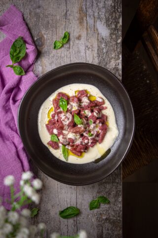 gnocchi di barbabietola senza impasto