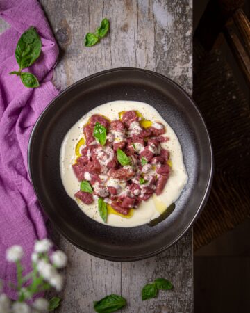 gnocchi di barbabietola senza impasto