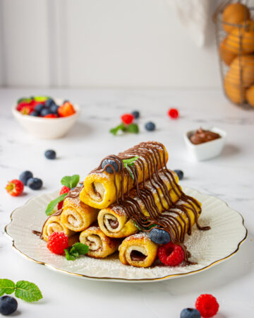 French toast roll ups alla nutella