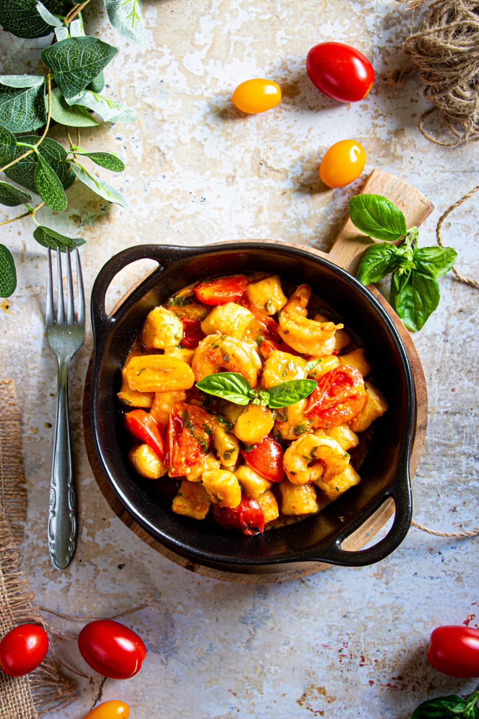 Gnocchi di ceci e gamberi