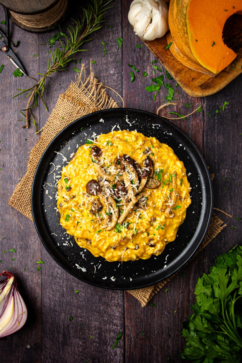 risotto zucca e funghi