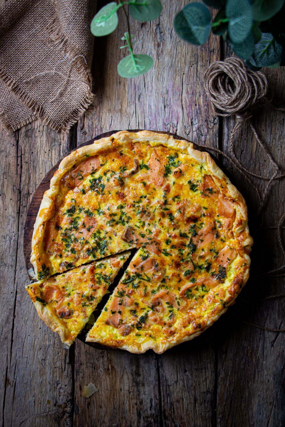 quiche con salmone e porri