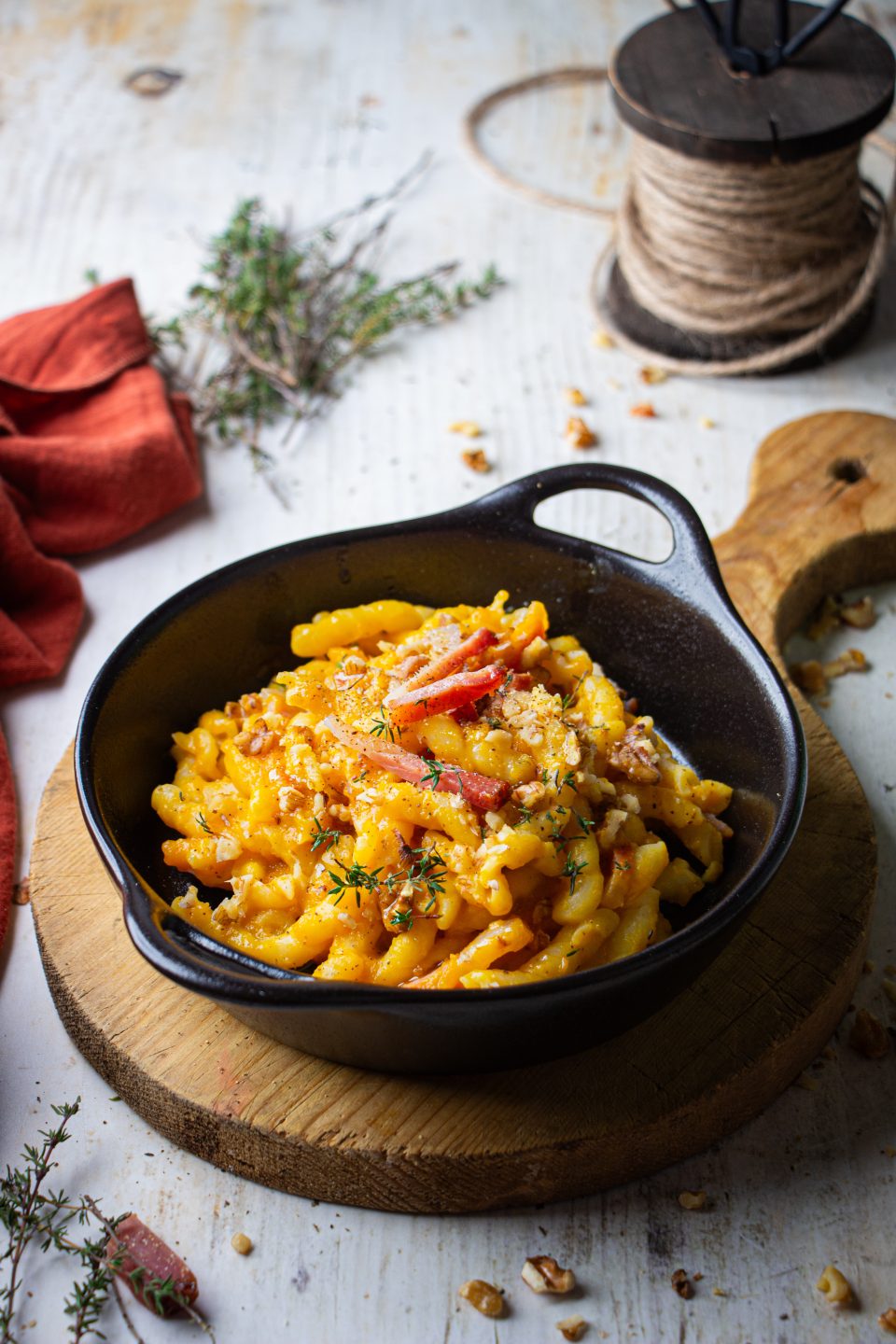 pasta con zucca e speck